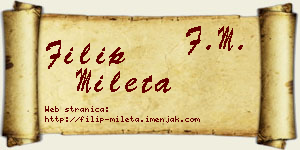 Filip Mileta vizit kartica